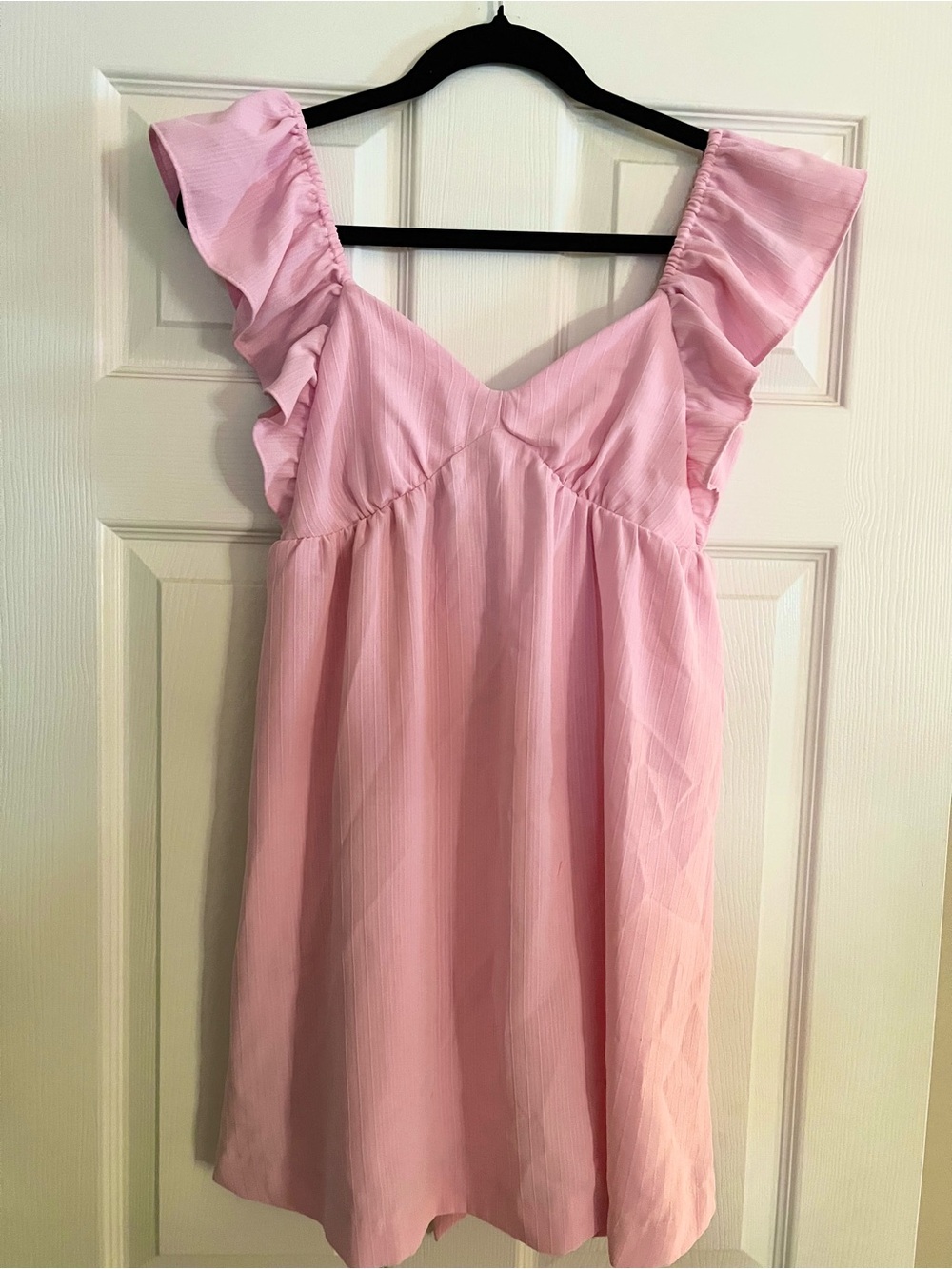 Blu Pepper Pink Ruffle-Sleeve mini Dress